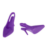 Maxbell 1/6 Miniature Dollhouse Plastic High Heel Shoes Figures Doll Decor Purple - Aladdin Shoppers