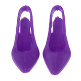 Maxbell 1/6 Miniature Dollhouse Plastic High Heel Shoes Figures Doll Decor Purple - Aladdin Shoppers