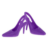 Maxbell 1/6 Miniature Dollhouse Plastic High Heel Shoes Figures Doll Decor Purple - Aladdin Shoppers