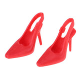 Maxbell 1/6 Miniature Dollhouse Plastic High Heel Shoes Figures Doll Decor Red - Aladdin Shoppers