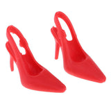 Maxbell 1/6 Miniature Dollhouse Plastic High Heel Shoes Figures Doll Decor Red - Aladdin Shoppers