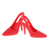 Maxbell 1/6 Miniature Dollhouse Plastic High Heel Shoes Figures Doll Decor Red - Aladdin Shoppers