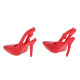 Maxbell 1/6 Miniature Dollhouse Plastic High Heel Shoes Figures Doll Decor Red - Aladdin Shoppers