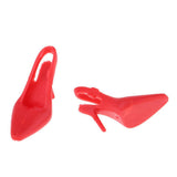 Maxbell 1/6 Miniature Dollhouse Plastic High Heel Shoes Figures Doll Decor Red - Aladdin Shoppers