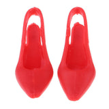 Maxbell 1/6 Miniature Dollhouse Plastic High Heel Shoes Figures Doll Decor Red - Aladdin Shoppers