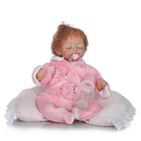 Maxbell 17inch Lifelike Vinyl Newborn Baby Girl Doll with Pacifier Bottle Pillow - Aladdin Shoppers