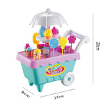 Maxbell 19Pcs Ice Cream Cart Store Playset w/ Music & Lights, Kids Plastic Pretend Play Toy Gift - Aladdin Shoppers
