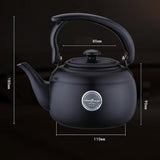 Maxbell 1L Stainless Steel Teapot Kitchen Tea Kettle Metal Stovetop Tea Pot Black - Aladdin Shoppers