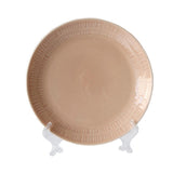 Maxbell 1Pc Round Embossment Pattern Ceramic Tableware Household Dish Plate Pink - Aladdin Shoppers