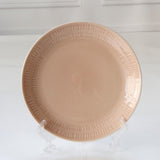 Maxbell 1Pc Round Embossment Pattern Ceramic Tableware Household Dish Plate Pink - Aladdin Shoppers