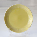 Maxbell 1Pc Round Embossment Pattern Ceramic Tableware Household Dish Plate Yellow - Aladdin Shoppers