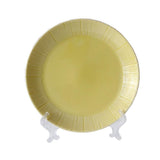 Maxbell 1Pc Round Embossment Pattern Ceramic Tableware Household Dish Plate Yellow - Aladdin Shoppers