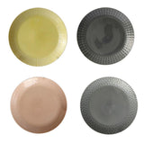 Maxbell 1Pc Round Embossment Pattern Ceramic Tableware Household Dish Plate Yellow - Aladdin Shoppers