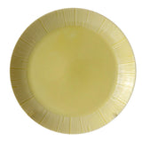 Maxbell 1Pc Round Embossment Pattern Ceramic Tableware Household Dish Plate Yellow - Aladdin Shoppers