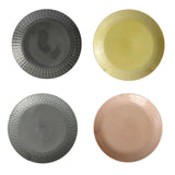 Maxbell 1Pc Round Embossment Pattern Ceramic Tableware Household Dish Plate Yellow - Aladdin Shoppers