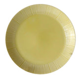 Maxbell 1Pc Round Embossment Pattern Ceramic Tableware Household Dish Plate Yellow - Aladdin Shoppers