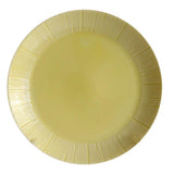 Maxbell 1Pc Round Embossment Pattern Ceramic Tableware Household Dish Plate Yellow - Aladdin Shoppers