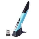 Maxbell 2.4Ghz Optical Wireless Pen Mouse USB Receiver Laptop Drawing Writing Blue - Aladdin Shoppers