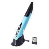 Maxbell 2.4Ghz Optical Wireless Pen Mouse USB Receiver Laptop Drawing Writing Blue - Aladdin Shoppers