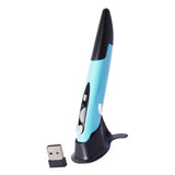 Maxbell 2.4Ghz Optical Wireless Pen Mouse USB Receiver Laptop Drawing Writing Blue - Aladdin Shoppers