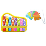 Maxbell 2 In 1 Piano Xylophone 8 Keys Mini Glockenspiel Instrument With Music Cards - Aladdin Shoppers