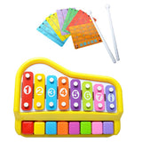Maxbell 2 In 1 Piano Xylophone 8 Keys Mini Glockenspiel Instrument With Music Cards - Aladdin Shoppers