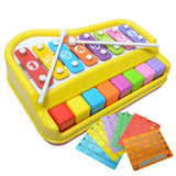Maxbell 2 In 1 Piano Xylophone 8 Keys Mini Glockenspiel Instrument With Music Cards - Aladdin Shoppers
