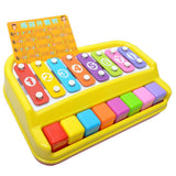 Maxbell 2 In 1 Piano Xylophone 8 Keys Mini Glockenspiel Instrument With Music Cards - Aladdin Shoppers