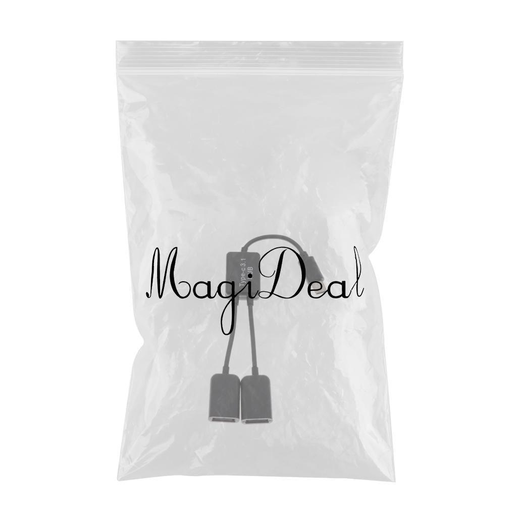 Maxbell 2 in 1 Type C to Dual USB Adapter Power Charger OTG Cable Splitter Adapter - Aladdin Shoppers