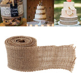 Maxbell 2 Meter Natural Rustic Jute Hessian Burlap Ribbon Trim for Wedding Party 80mm - Aladdin Shoppers