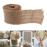 Maxbell 2 Meter Natural Rustic Jute Hessian Burlap Ribbon Trim for Wedding Party 80mm - Aladdin Shoppers