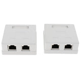 Maxbell 2 Pack of Cat5e DOUBLE Ports Surface Mount Outlet Box RJ45 Face Plate + Backbox Combo - Aladdin Shoppers