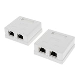 Maxbell 2 Pack of Cat5e DOUBLE Ports Surface Mount Outlet Box RJ45 Face Plate + Backbox Combo - Aladdin Shoppers