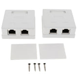 Maxbell 2 Pack of Cat5e DOUBLE Ports Surface Mount Outlet Box RJ45 Face Plate + Backbox Combo - Aladdin Shoppers