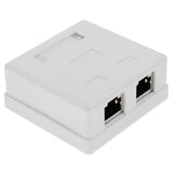 Maxbell 2 Pack of Cat5e DOUBLE Ports Surface Mount Outlet Box RJ45 Face Plate + Backbox Combo - Aladdin Shoppers