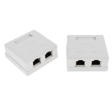Maxbell 2 Pack of Cat5e DOUBLE Ports Surface Mount Outlet Box RJ45 Face Plate + Backbox Combo - Aladdin Shoppers
