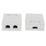 Maxbell 2 Pack of Cat5e DOUBLE Ports Surface Mount Outlet Box RJ45 Face Plate + Backbox Combo - Aladdin Shoppers