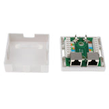 Maxbell 2 Pack of Cat5e DOUBLE Ports Surface Mount Outlet Box RJ45 Face Plate + Backbox Combo - Aladdin Shoppers