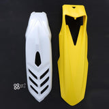 Maxbell 2 Pcs Motorcycle Front Fender Mudguard Wheel Splash Guard Yellow + White - Aladdin Shoppers