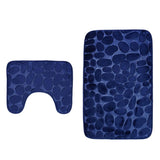 Maxbell 2 Pcs Xmas Bathmat Toilet Set Mat & Lid Cover Bathroom Set Dark Blue - Aladdin Shoppers