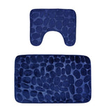 Maxbell 2 Pcs Xmas Bathmat Toilet Set Mat & Lid Cover Bathroom Set Dark Blue - Aladdin Shoppers