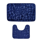 Maxbell 2 Pcs Xmas Bathmat Toilet Set Mat & Lid Cover Bathroom Set Dark Blue - Aladdin Shoppers