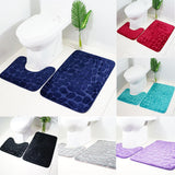 Maxbell 2 Pcs Xmas Bathmat Toilet Set Mat & Lid Cover Bathroom Set Dark Red - Aladdin Shoppers