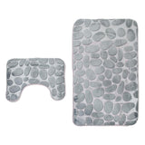 Maxbell 2 Pcs Xmas Bathmat Toilet Set Mat & Lid Cover Bathroom Set Gray - Aladdin Shoppers