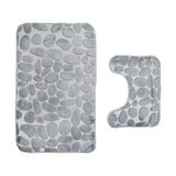 Maxbell 2 Pcs Xmas Bathmat Toilet Set Mat & Lid Cover Bathroom Set Gray - Aladdin Shoppers