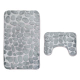 Maxbell 2 Pcs Xmas Bathmat Toilet Set Mat & Lid Cover Bathroom Set Gray - Aladdin Shoppers