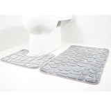 Maxbell 2 Pcs Xmas Bathmat Toilet Set Mat & Lid Cover Bathroom Set Gray - Aladdin Shoppers