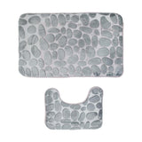 Maxbell 2 Pcs Xmas Bathmat Toilet Set Mat & Lid Cover Bathroom Set Gray - Aladdin Shoppers