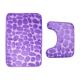 Maxbell 2 Pcs Xmas Bathmat Toilet Set Mat & Lid Cover Bathroom Set Purple - Aladdin Shoppers