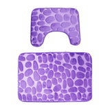 Maxbell 2 Pcs Xmas Bathmat Toilet Set Mat & Lid Cover Bathroom Set Purple - Aladdin Shoppers